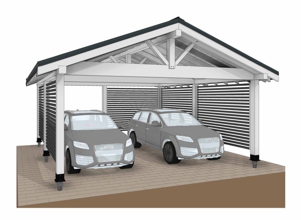 навес 6х6 из бруса